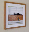 L S Lowry Print – Man Lying on Wall - Oak Finish Frame with Mount and Textured Image