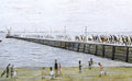 L S Lowry AUTHENTIC Print - Jetty at KNOTT END - Textured Image with Fine Art Coating