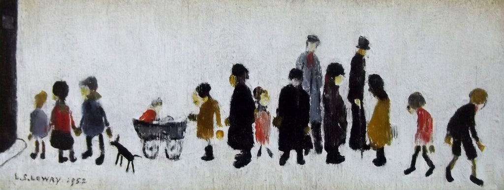 L S Lowry AUTHENTIC Print - Street Scene 1952 - Textured Image with Fine Art Coating