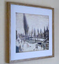 L S Lowry Print - Bourton on the Water - Oak Finish Frame with Mount and Textured Image