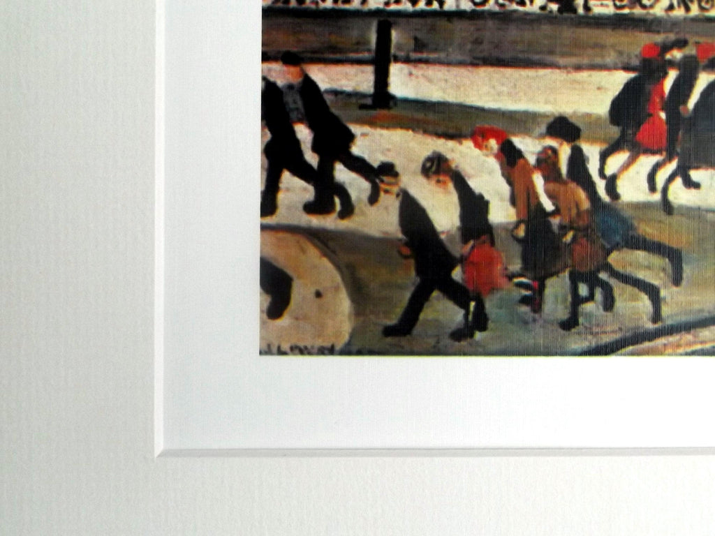 L S Lowry AUTHENTIC Print - LINCOLN - Walnut Finish Frame with  Mount and Textured Image