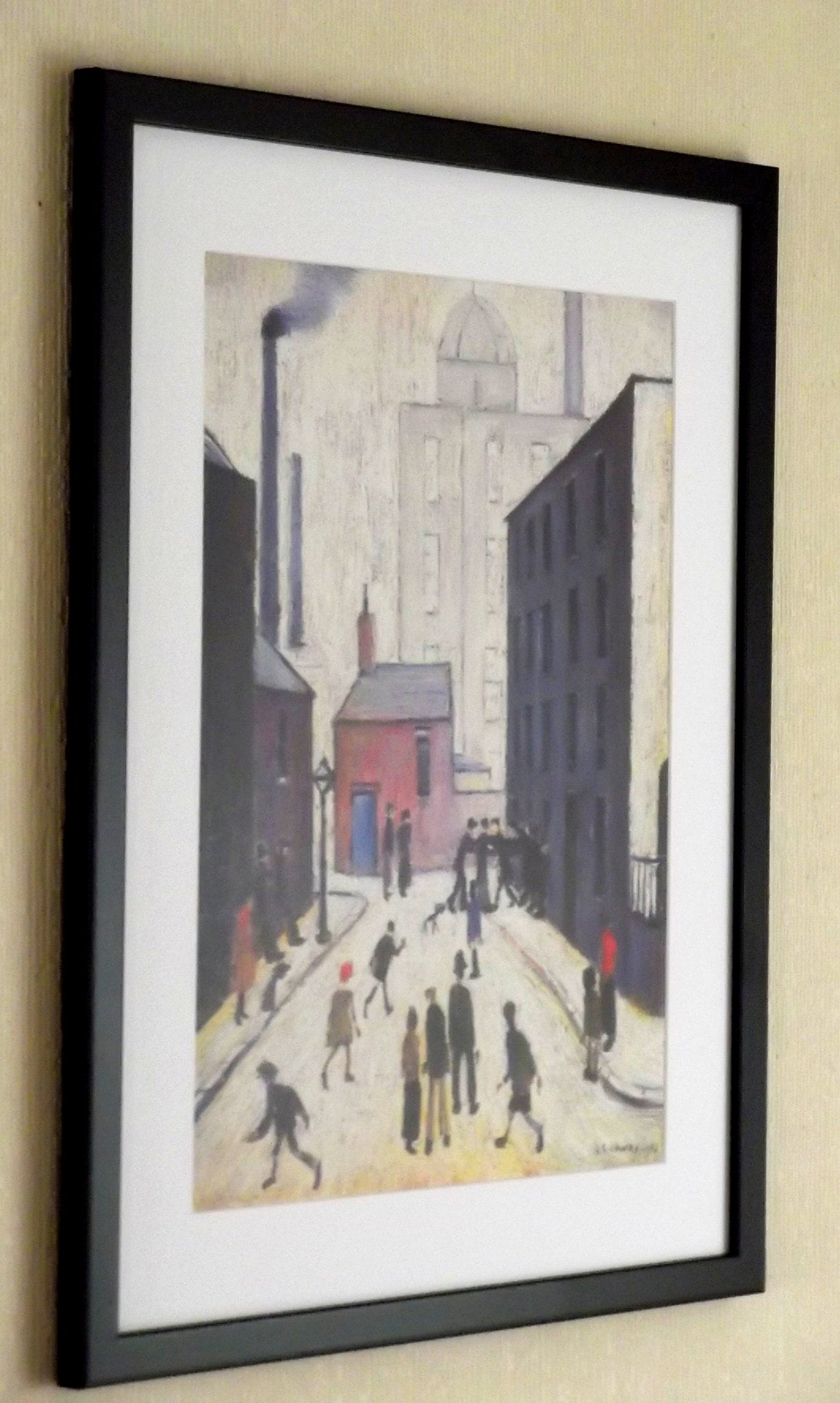 L S Lowry Art Print: 1953 Industrial Scene, Black Frame