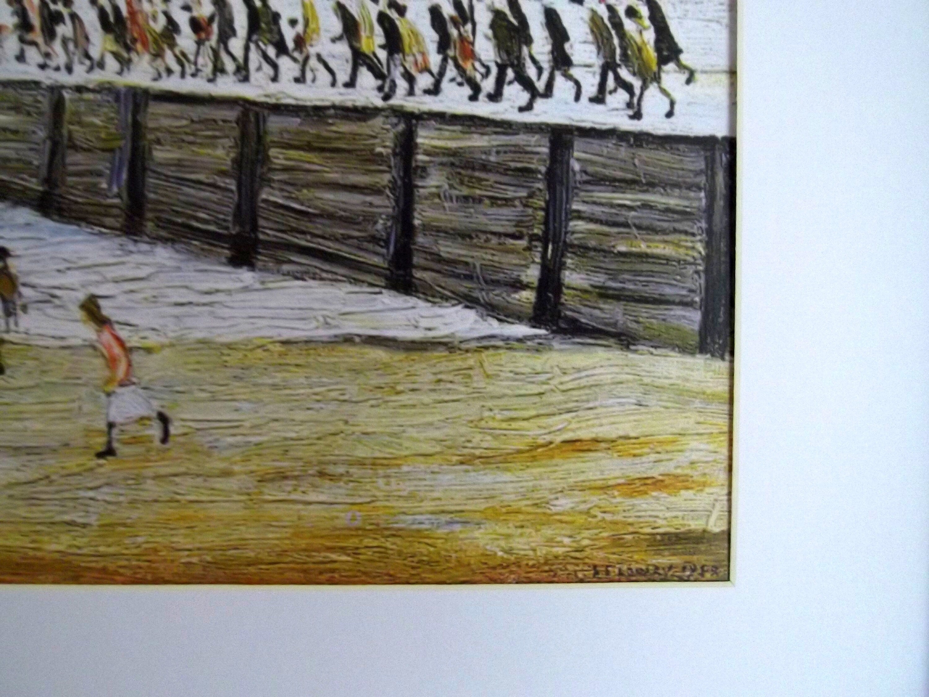 L S Lowry Print - Jetty at Knott End - Black Frame with Mount and Textured Image