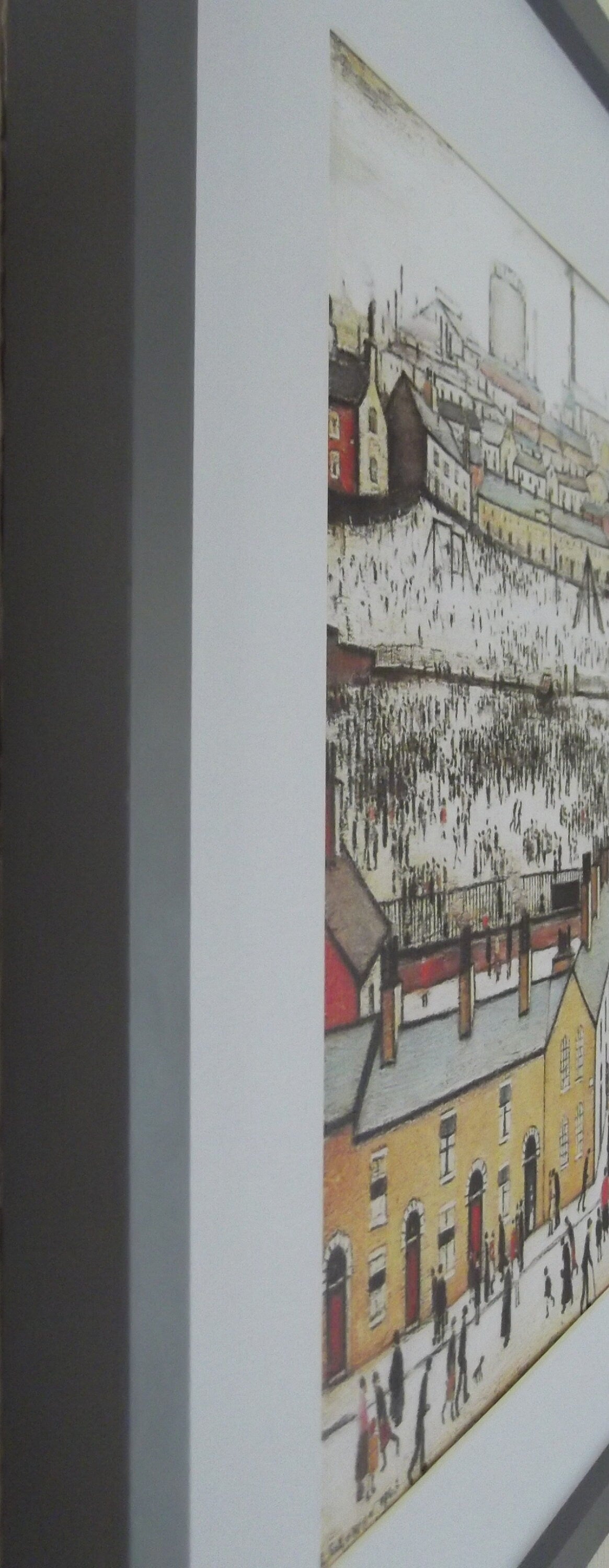 L S Lowry Art Print - Britain At Play, Lincoln - Satin Grey Frame with White mount and Textured Image