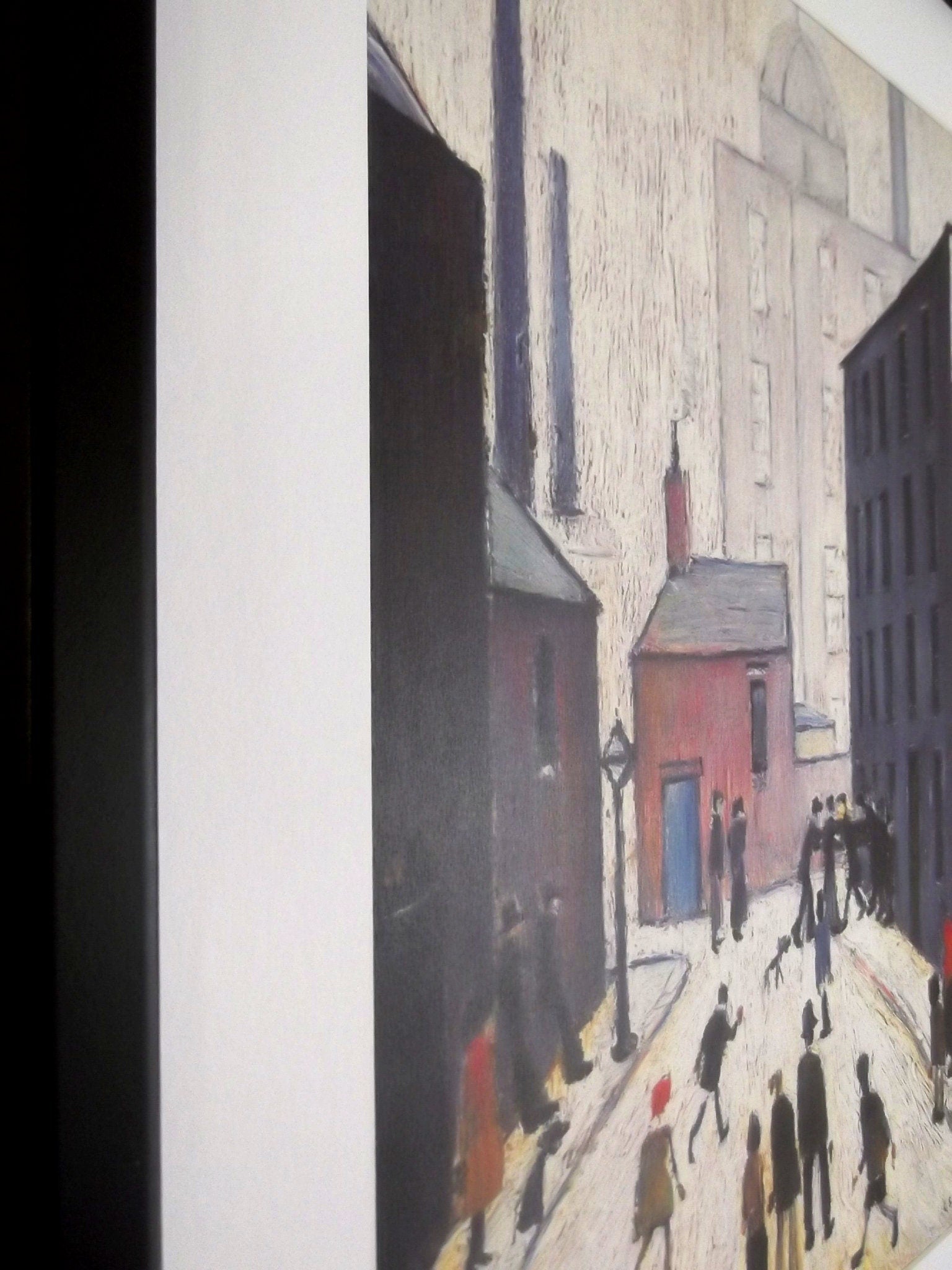 L S Lowry Art Print: 1953 Industrial Scene, Black Frame