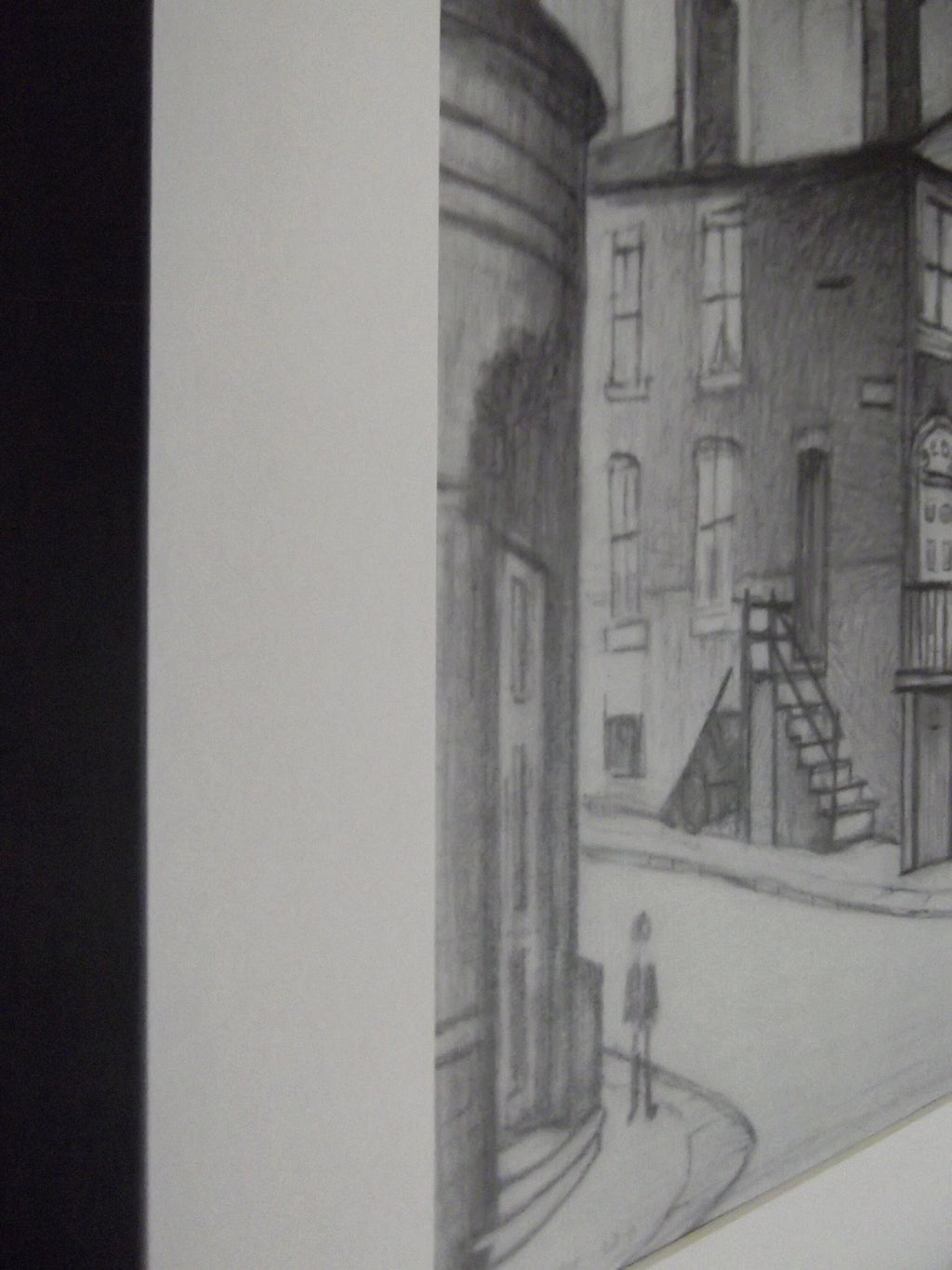 L S Lowry Print - Great Ancoats Street - Black Frame with Mount and Textured Image