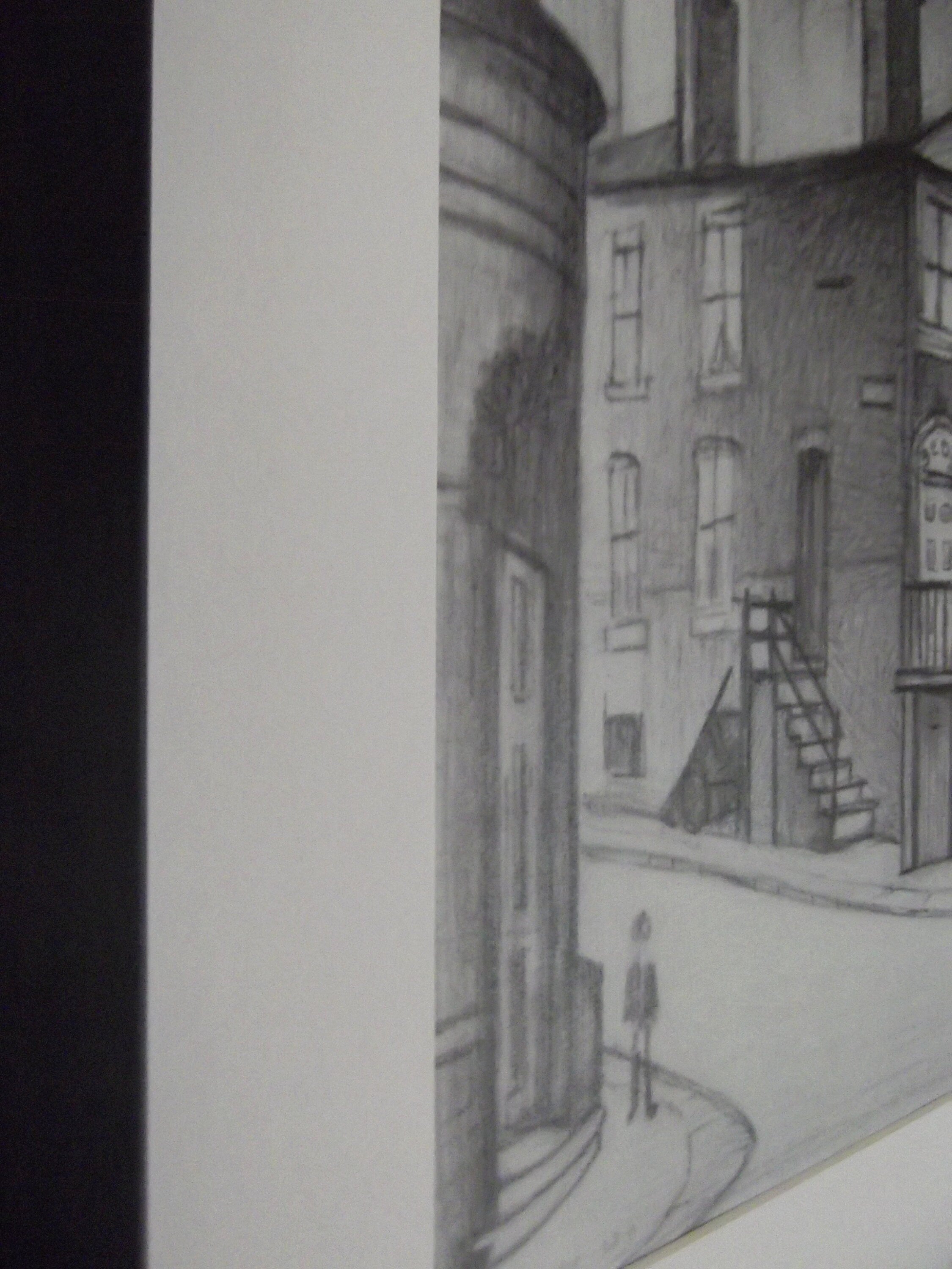 L S Lowry Print - Great Ancoats Street - Black Frame with Mount and Textured Image