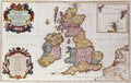 Antique AUTHENTIC  Print - British Isles 1710 - Textured Image with Fine Art Coating