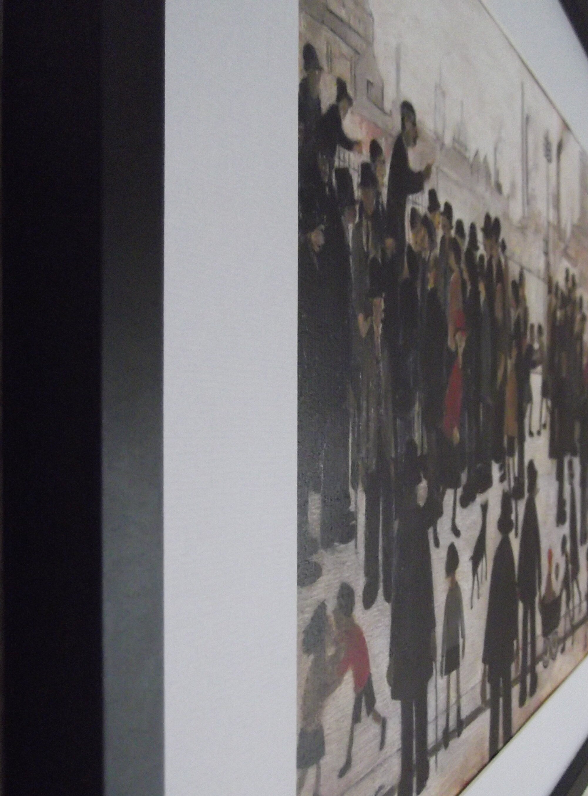L S Lowry Print - RIVAL CANDIDATES - Black Frame with Mount and Textured Paper