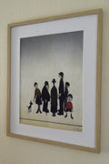 L S Lowry - The Family -Oak Finish Frame with Mount and Textured Image