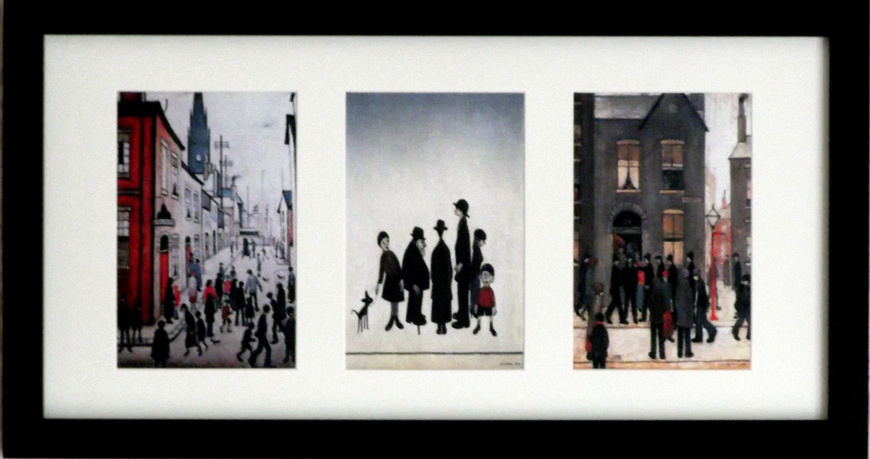 Three in One - L S Lowry 7 x 5inch Textured Prints With Mount and 21 x 11inch Frame