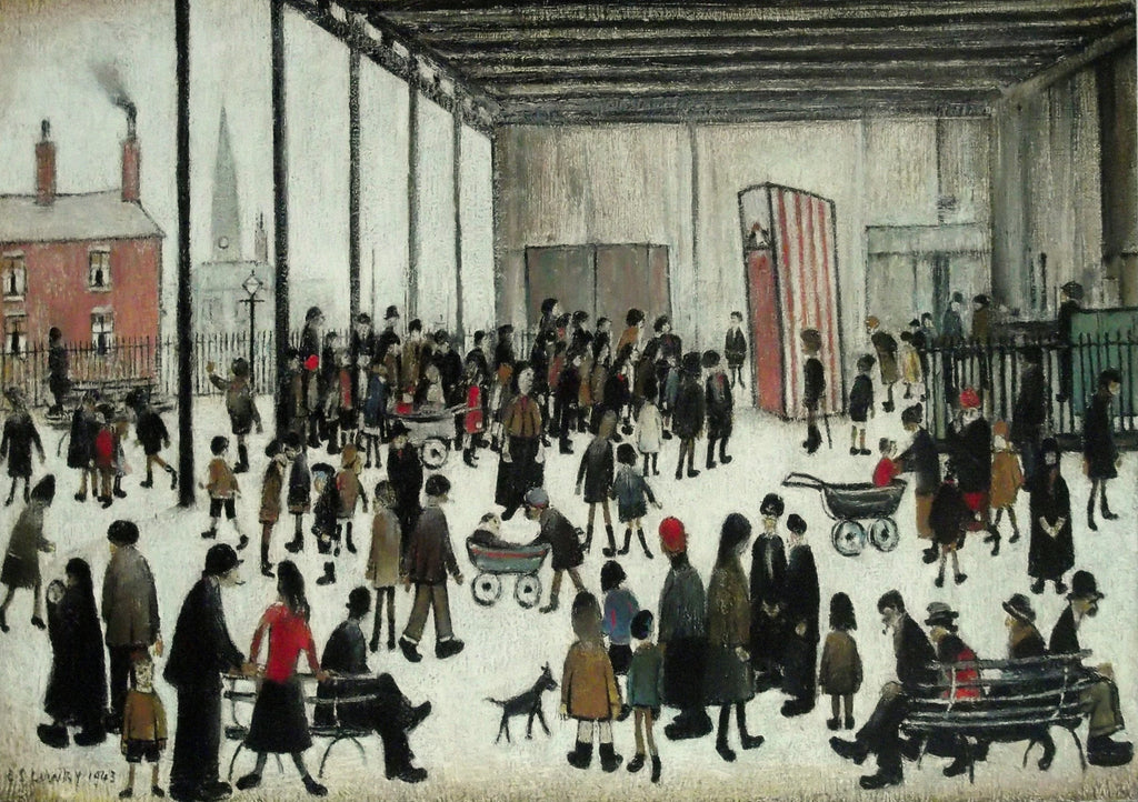 L S Lowry AUTHENTIC Print - Punch and Judy - Textured Image with Fine Art Coating