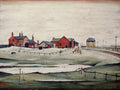 L S Lowry AUTHENTIC Print - Landscape with People - Textured Image with Fine Art Coating