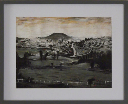 L S Lowry Art Print - BARGOED - Satin Grey Frame with White mount and Textured Image