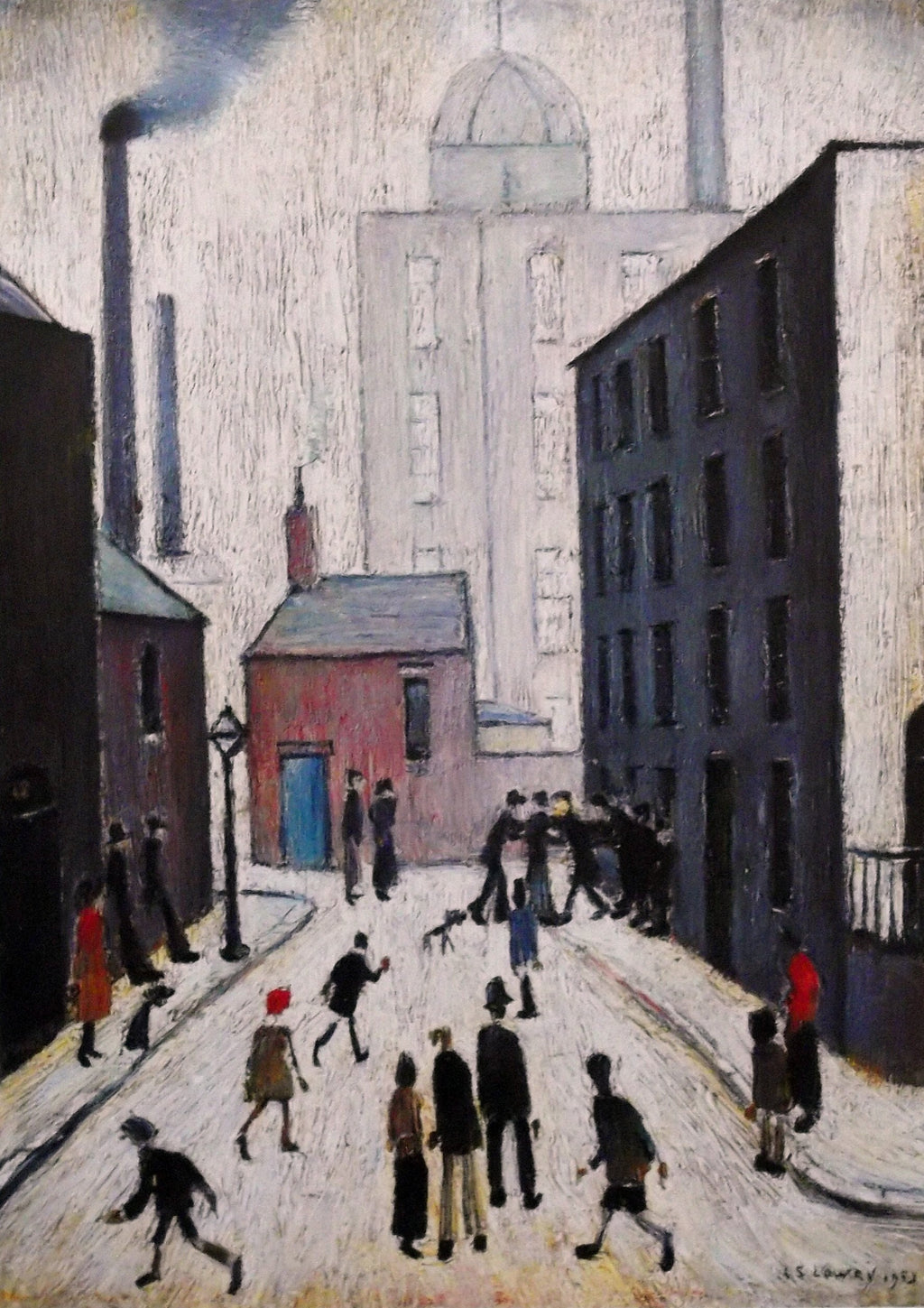 L S Lowry AUTHENTIC Print - 1953 Industrial Scene - Textured Image with Fine Art Coating