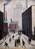 L S Lowry AUTHENTIC Print - 1953 Industrial Scene - Textured Image with Fine Art Coating