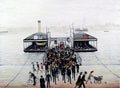 L S Lowry AUTHENTIC Print - FLOATING BRIDGE Southampton - Textured Image with Fine Art Coating