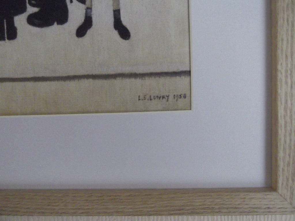 L S Lowry - The Family -Oak Finish Frame with Mount and Textured Image