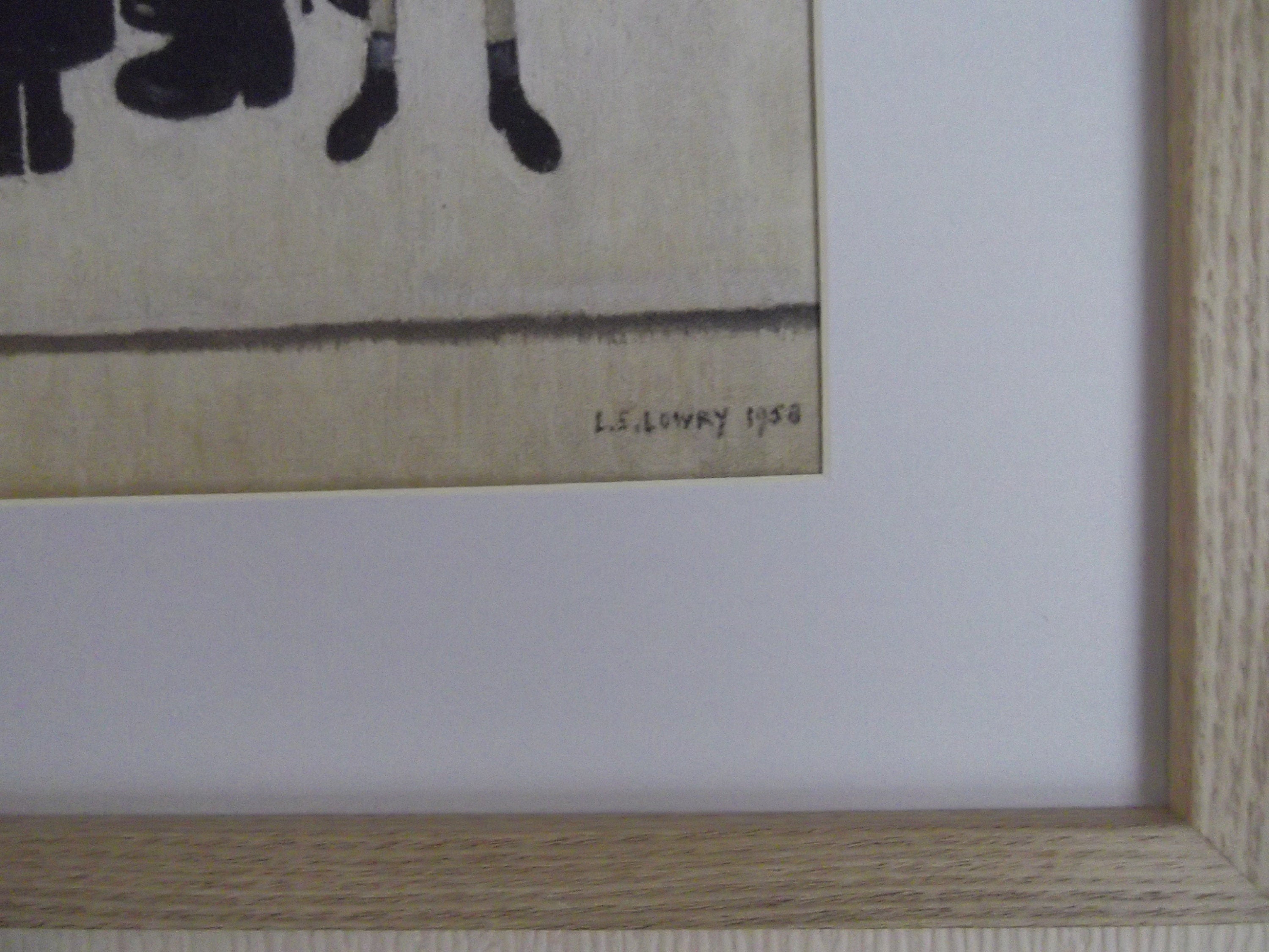 L S Lowry - The Family -Oak Finish Frame with Mount and Textured Image