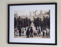 L S Lowry Print - RIVAL CANDIDATES - Black Frame with Mount and Textured Paper