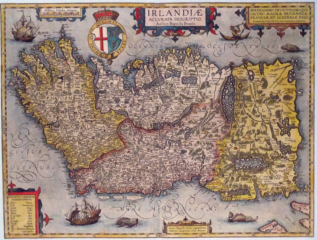 Antique AUTHENTIC Print - Ireland 1602 - Textured Image with Fine Art Coating