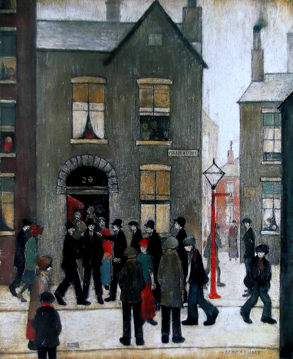 L S Lowry AUTHENTIC Print - THE ARREST - Textured Image with Fine Art Coating