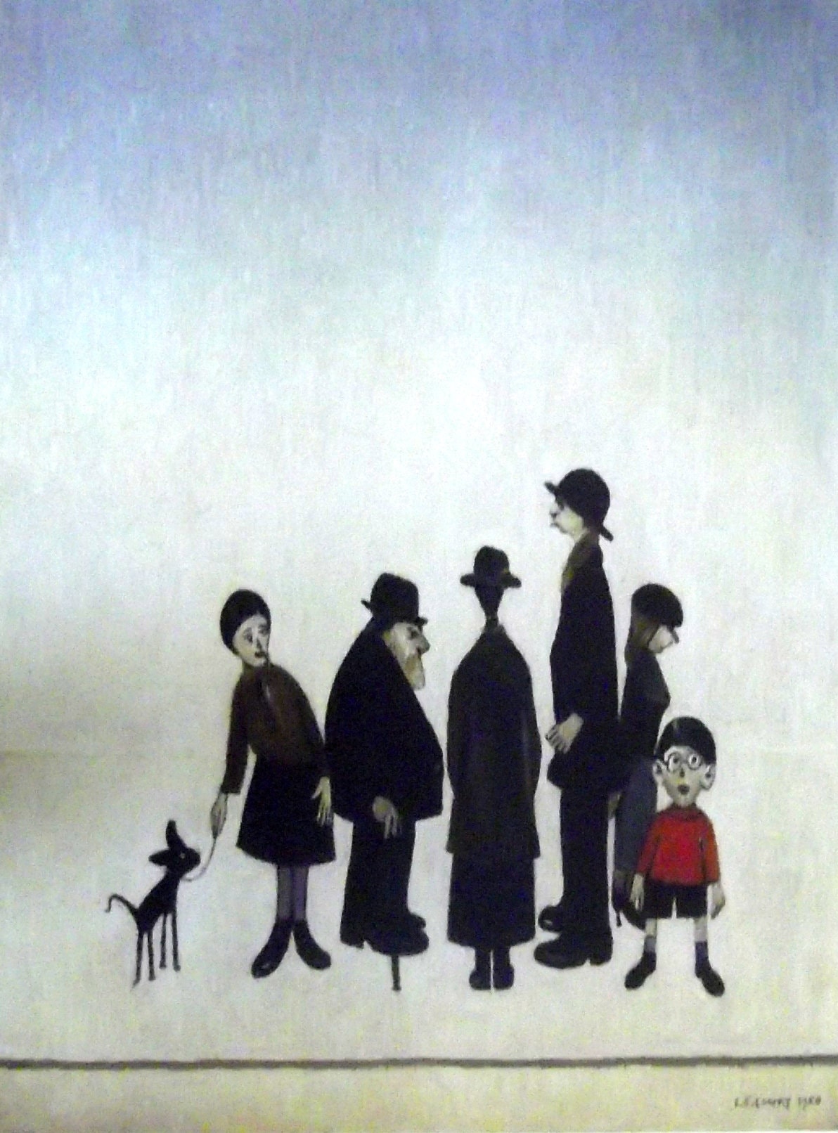 L S Lowry AUTHENTIC Print - THE FAMILY - Textured Image with Fine Art Coating