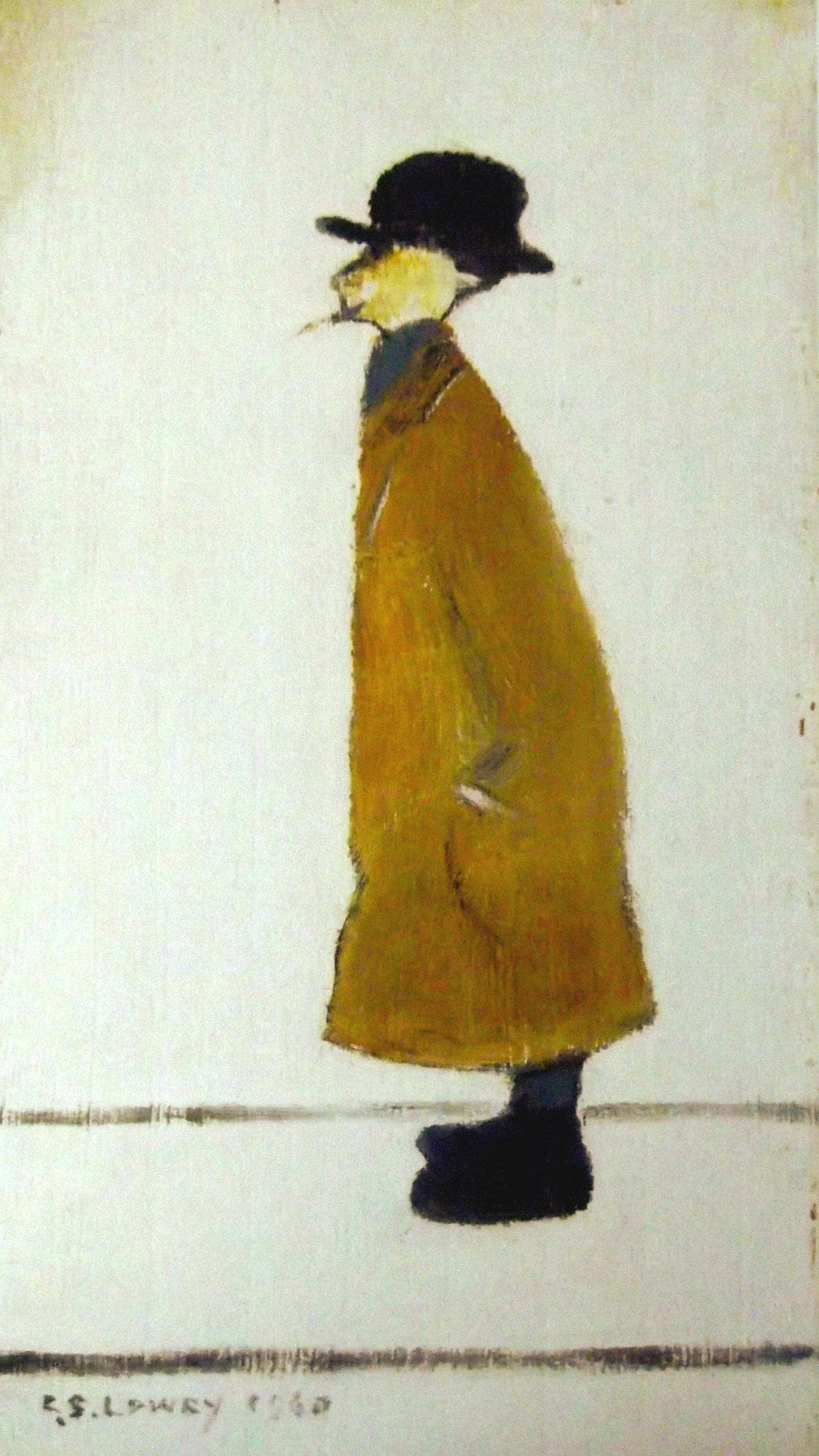 L S Lowry Authentic Print - Gentleman Looking - Textured Image with Fine Art Coating
