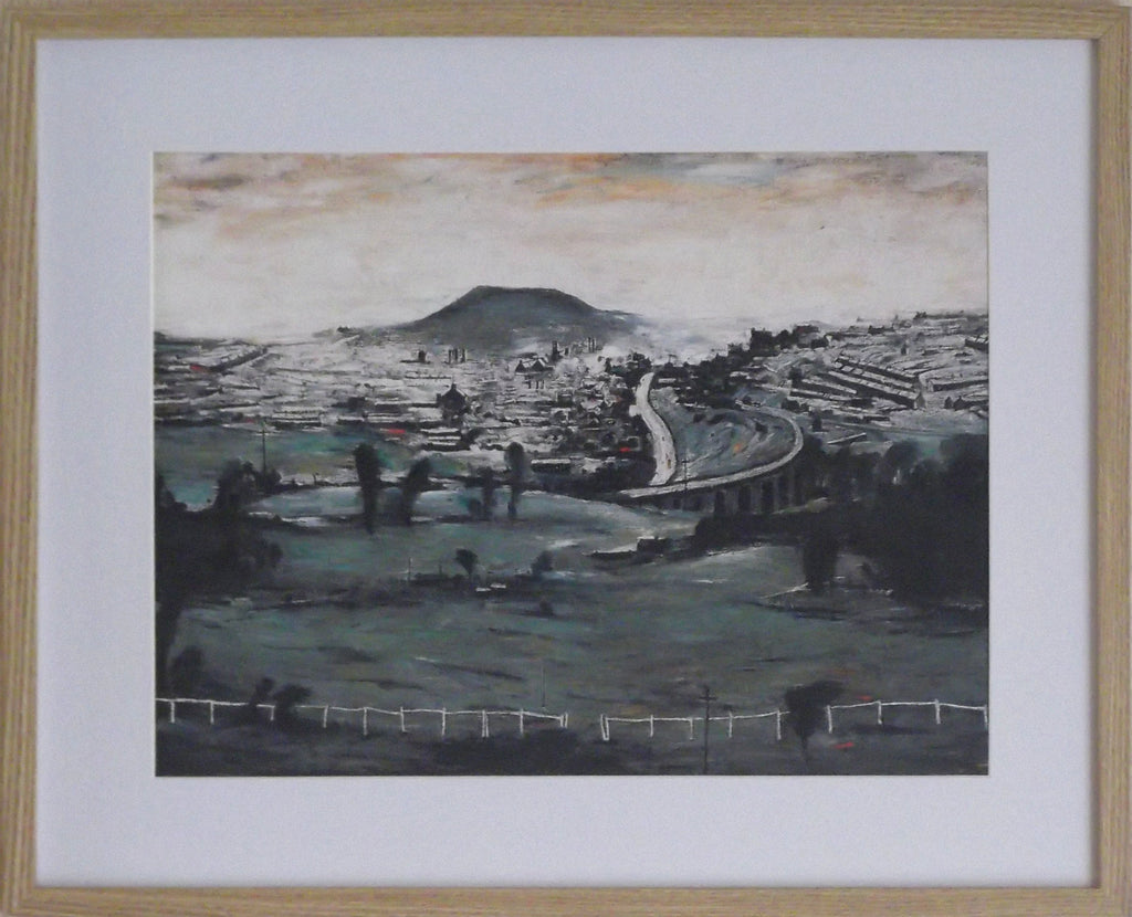L S Lowry Art Print - BARGOED - Oak Finish Frame with Mount and Textured Image