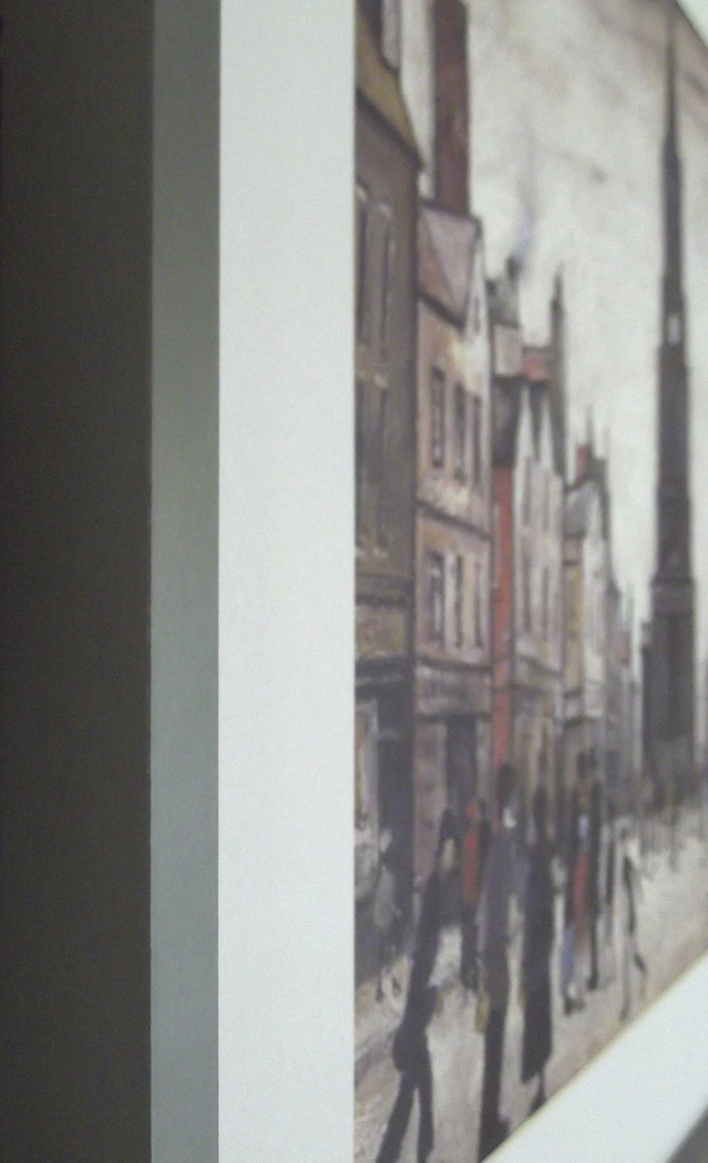 L S Lowry AUTHENTIC Art Print - Berwick upon Tweed - Satin Grey Frame with White mount and Textured Image