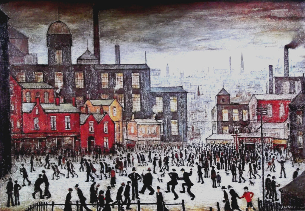 L S Lowry AUTHENTIC Print - OUR TOWN - Textured Image with Fine Art Coating