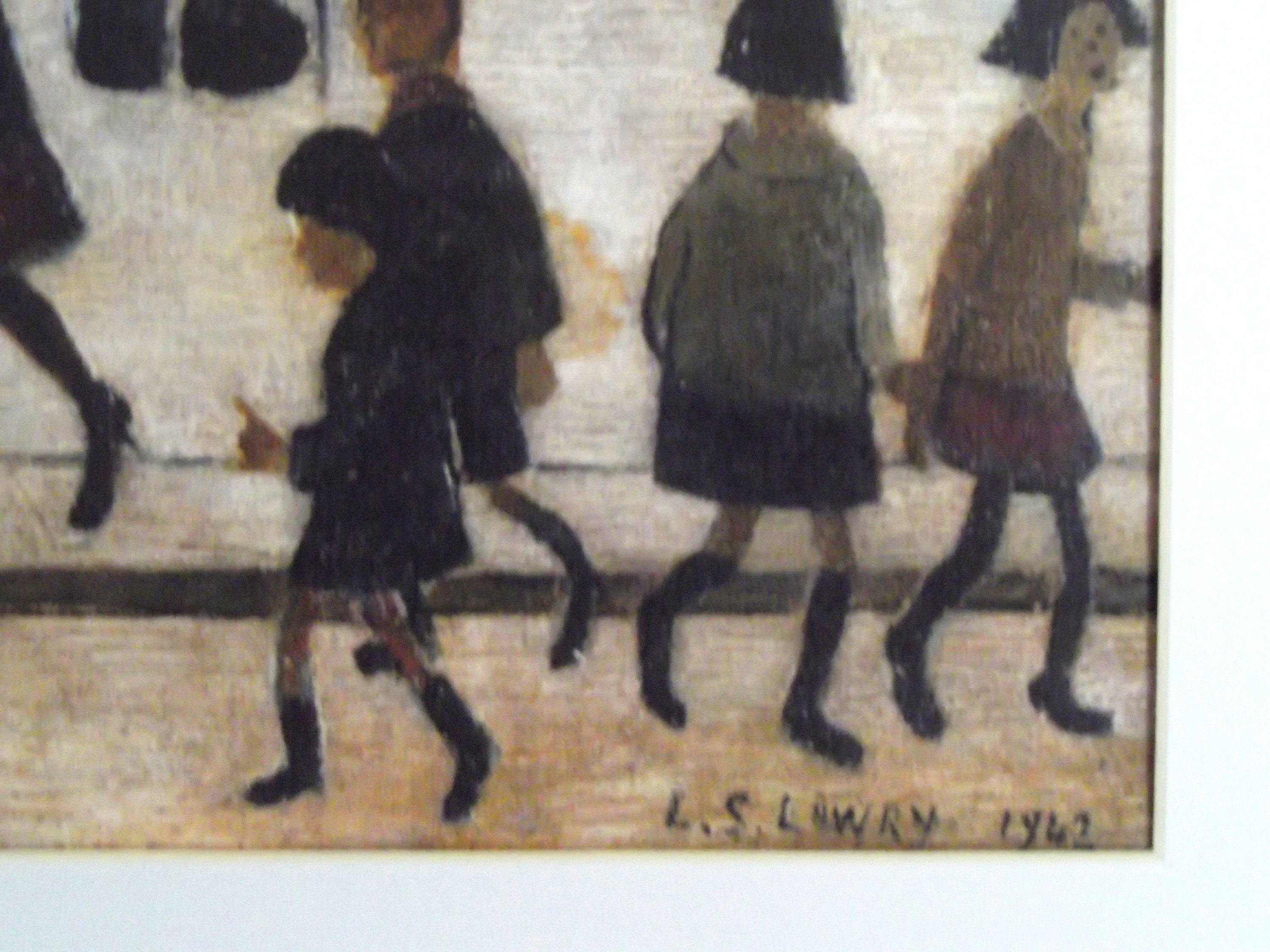 L S Lowry Print - RIVAL CANDIDATES - Black Frame with Mount and Textured Paper
