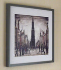L S Lowry AUTHENTIC Art Print - Berwick upon Tweed - Satin Grey Frame with White mount and Textured Image