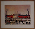 L S Lowry Print - LINCOLN - Oak Finish Frame with Mount and Textured Image