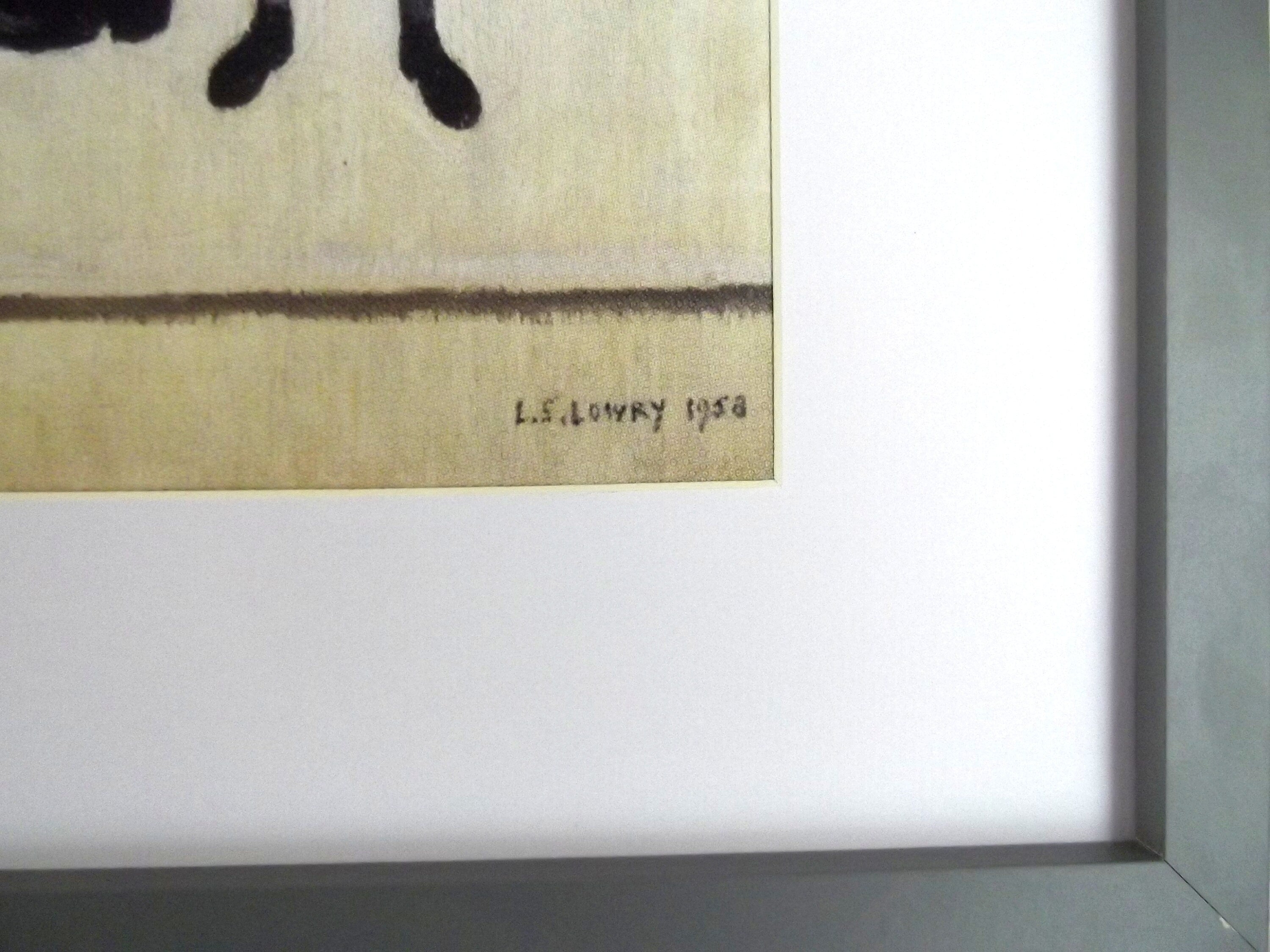 L S Lowry - The Family - Art Print – Grey Frame with Mount and Textured Image