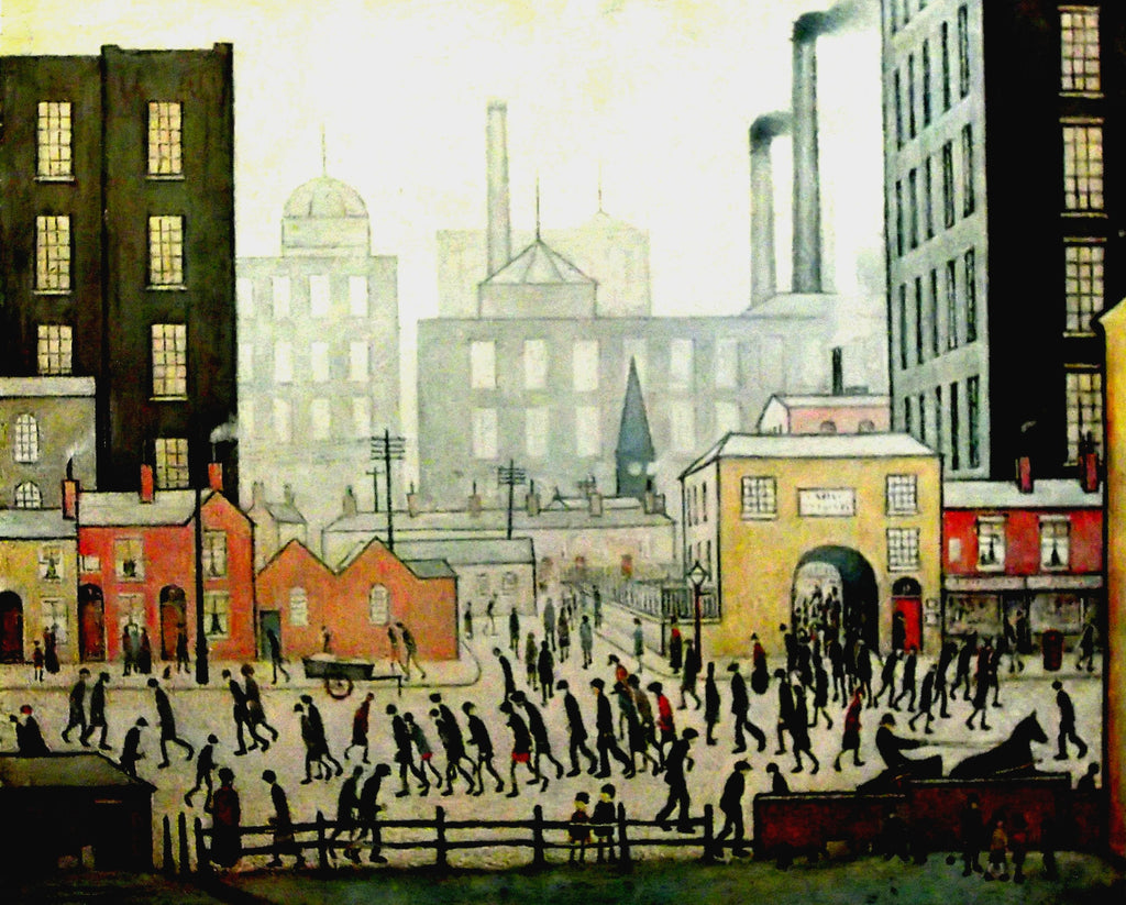 L S Lowry AUTHENTIC Print - Coming From The Mill - Textured Image with Fine Art Coating