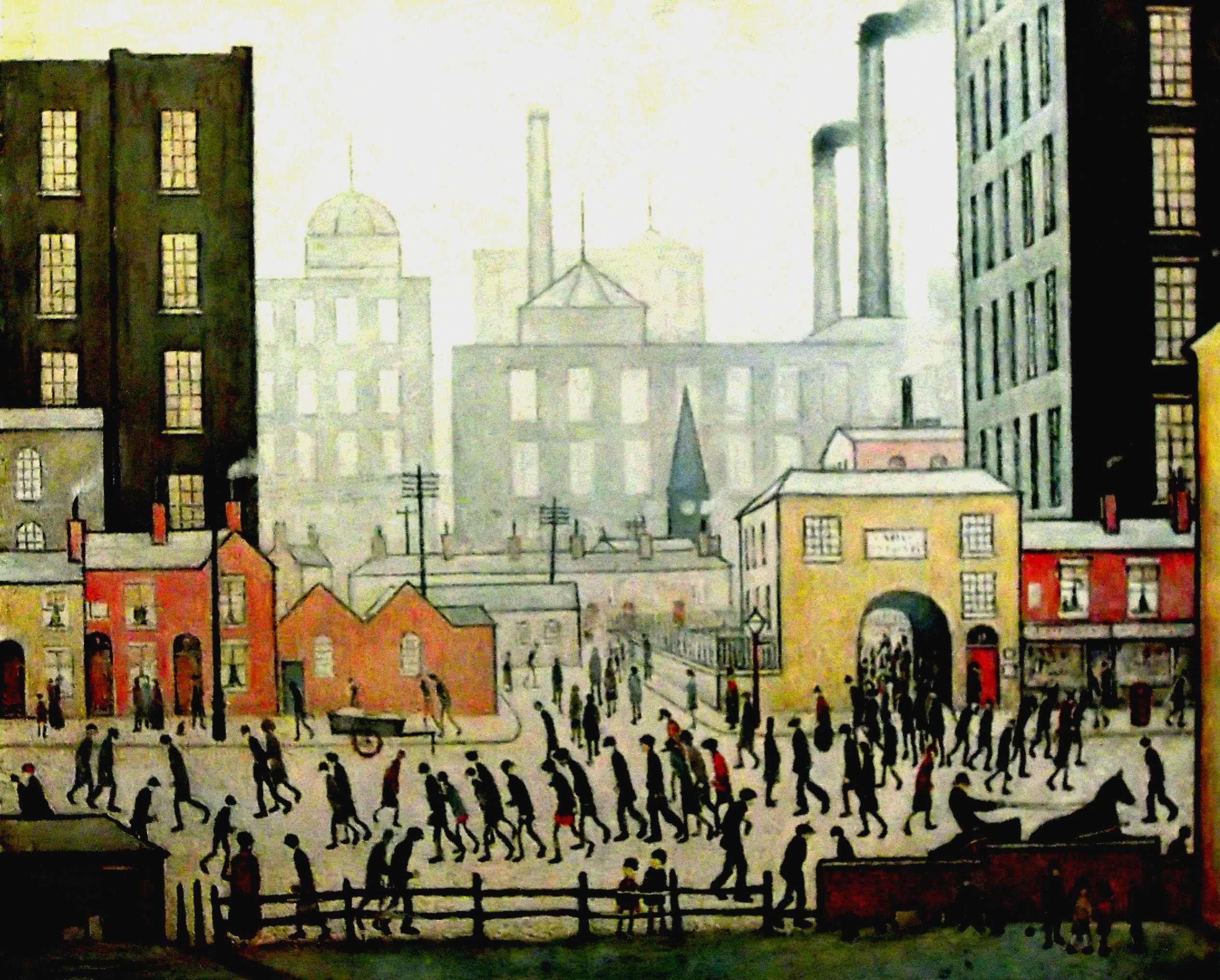 L S Lowry AUTHENTIC Print - Coming From The Mill - Textured Image with Fine Art Coating