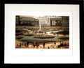 L S Lowry AUTHENTIC Art Print - Piccadilly Gardens - Satin Black Frame with White Mount and Textured Image