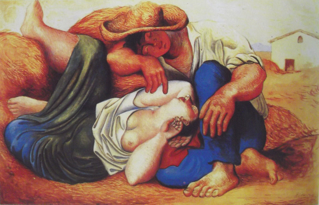 Pablo Picasso Print - SLEEPING PEASANTS - Textured Image with Fine Art Coating