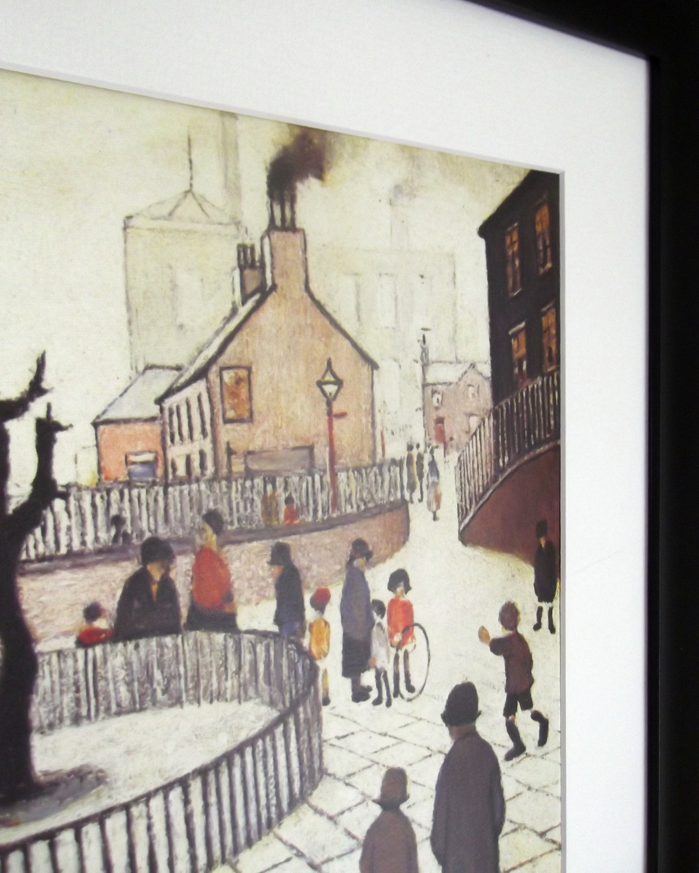 L S Lowry AUTHENTIC Print - THE TREE - Black Frame with White Mount and Textured Image