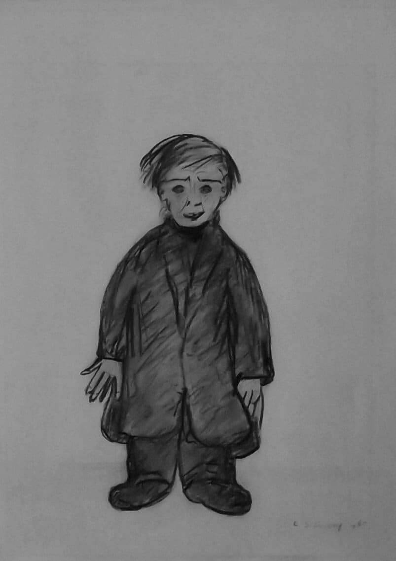 L S Lowry AUTHENTIC Print - Man in an Overcoat - Textured Image with Fine Art Coating