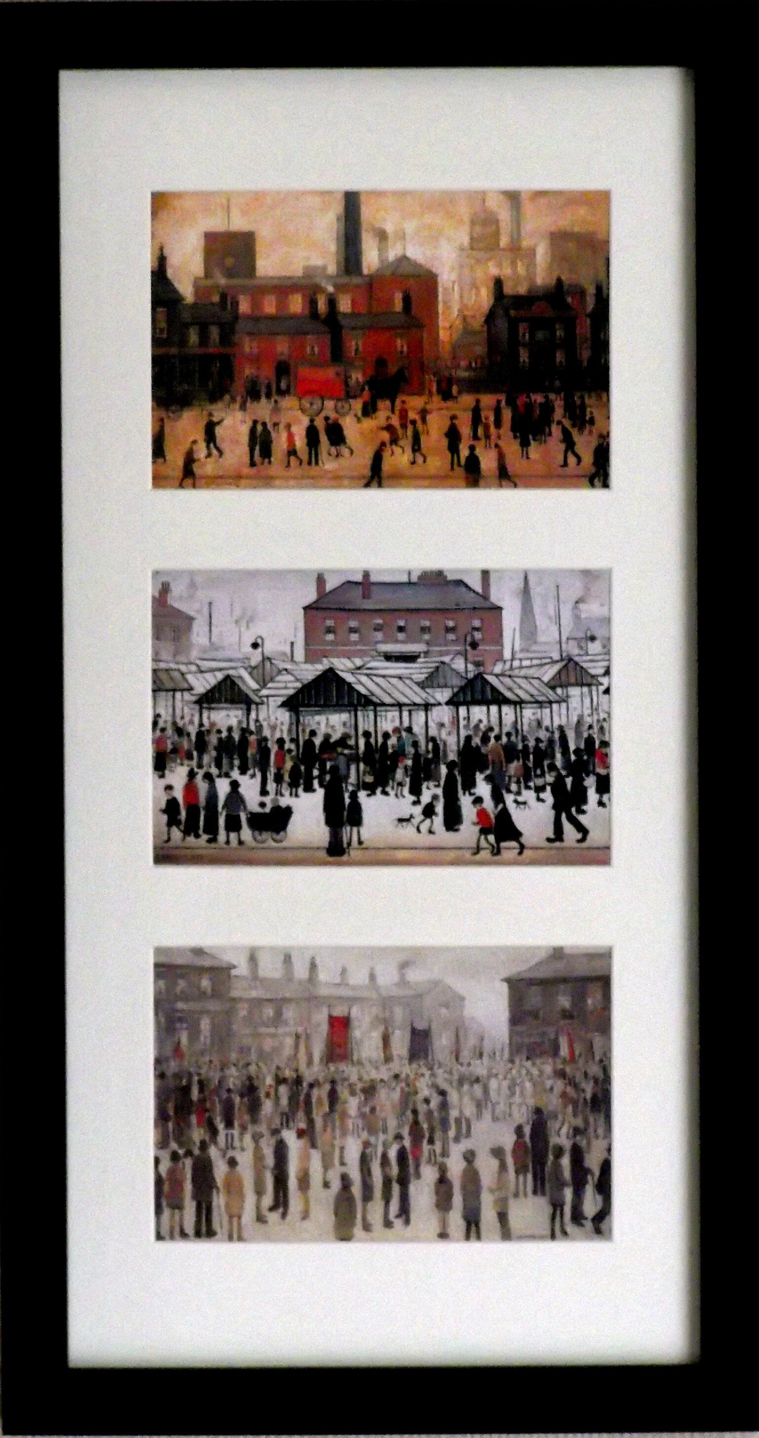 Three in One - L S Lowry 7 x 5inch Textured Prints With Mount and 21 x 11inch Frame