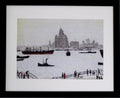 L S Lowry - Liver Building - Black Frame with Mount and textured Image