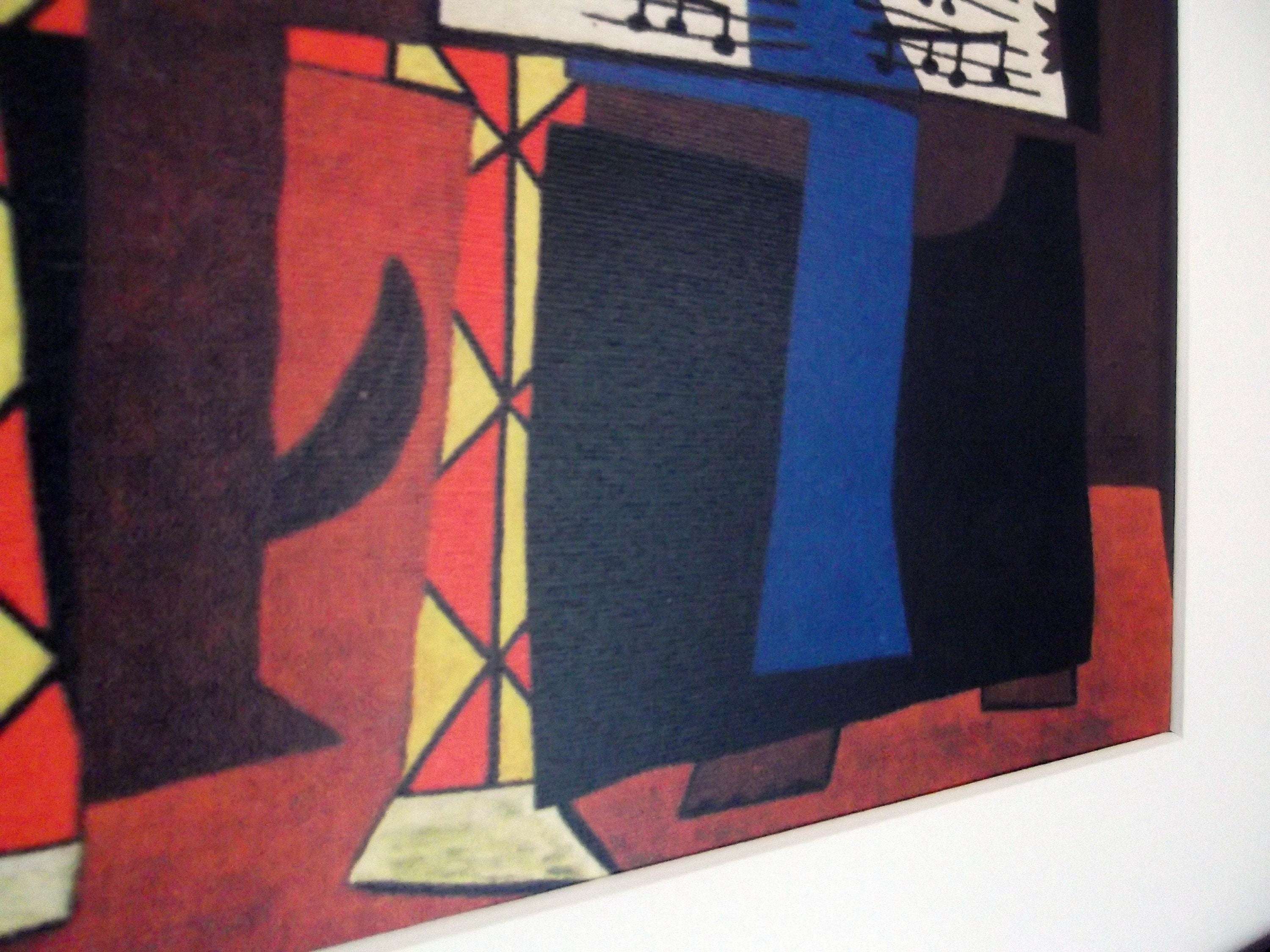 Pablo Picasso Print - THREE MUSICIANS - Black Frame with White Mount and Textured Image