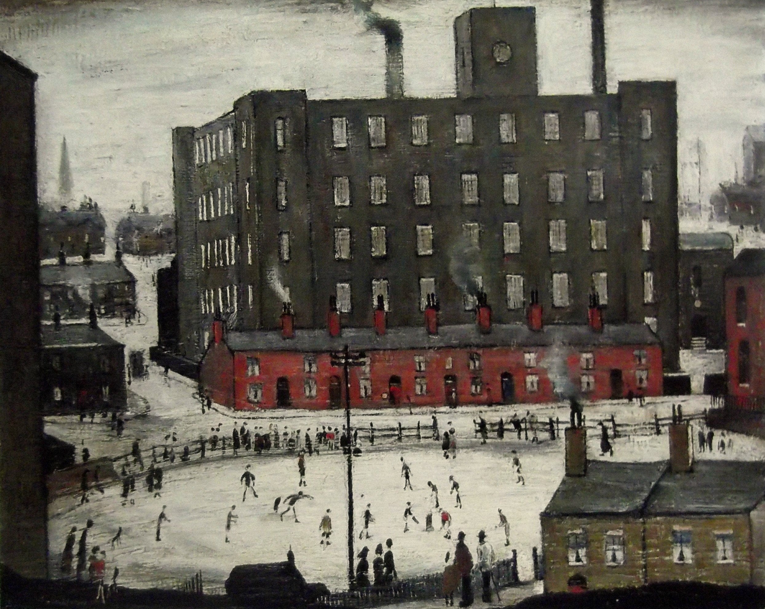 L S Lowry AUTHENTIC Print - CRICKET MATCH - Textured Image with Fine Art Coating