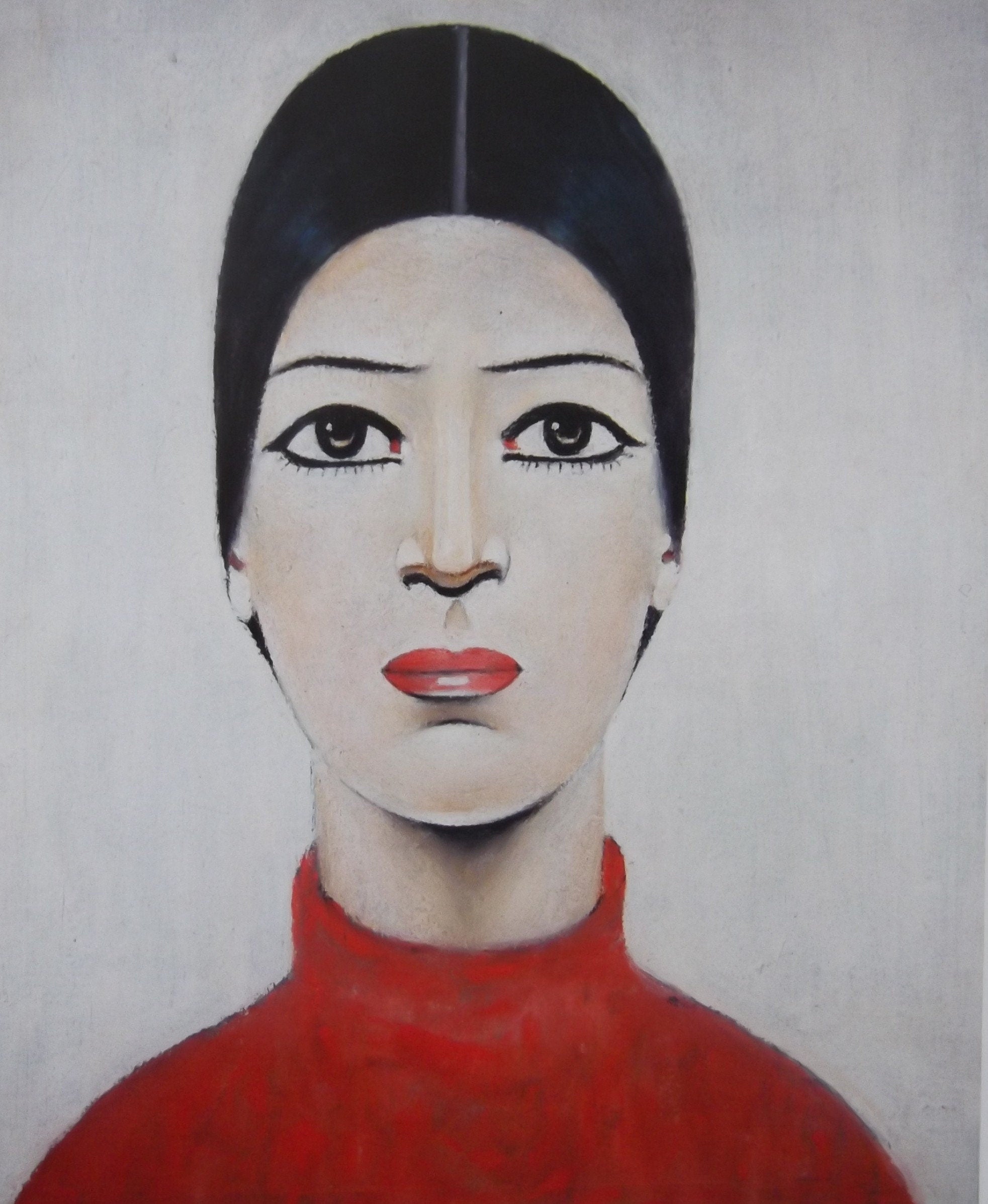 L S Lowry AUTHENTIC Print - PORTRAIT of ANN - Textured Image with Fine Art Coating