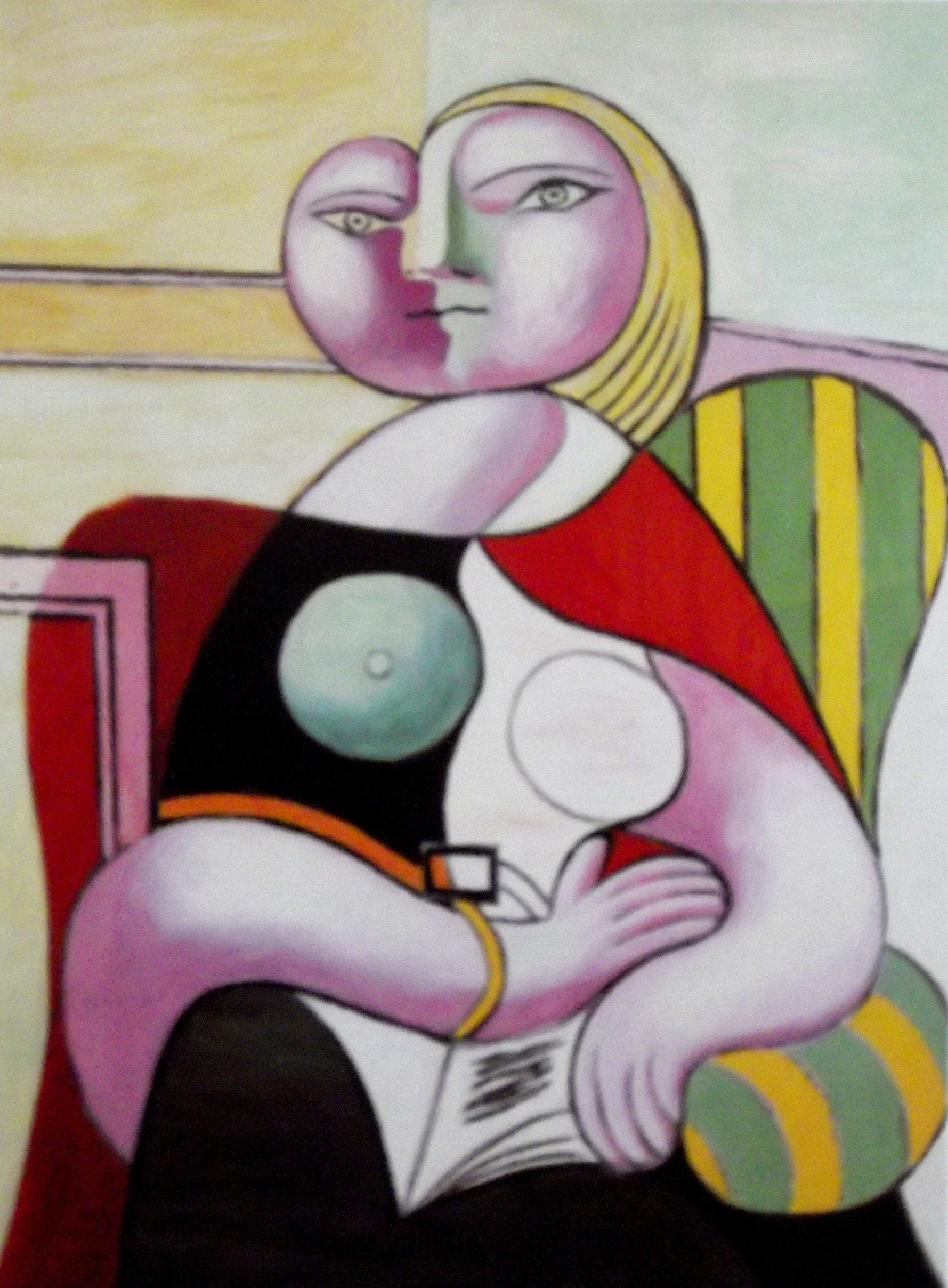 Pablo Picasso AUTHENTIC Print - READING - Textured Image with Fine Art Coating