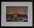 L S Lowry AUTHENTIC Print - LINCOLN - Walnut Finish Frame with  Mount and Textured Image