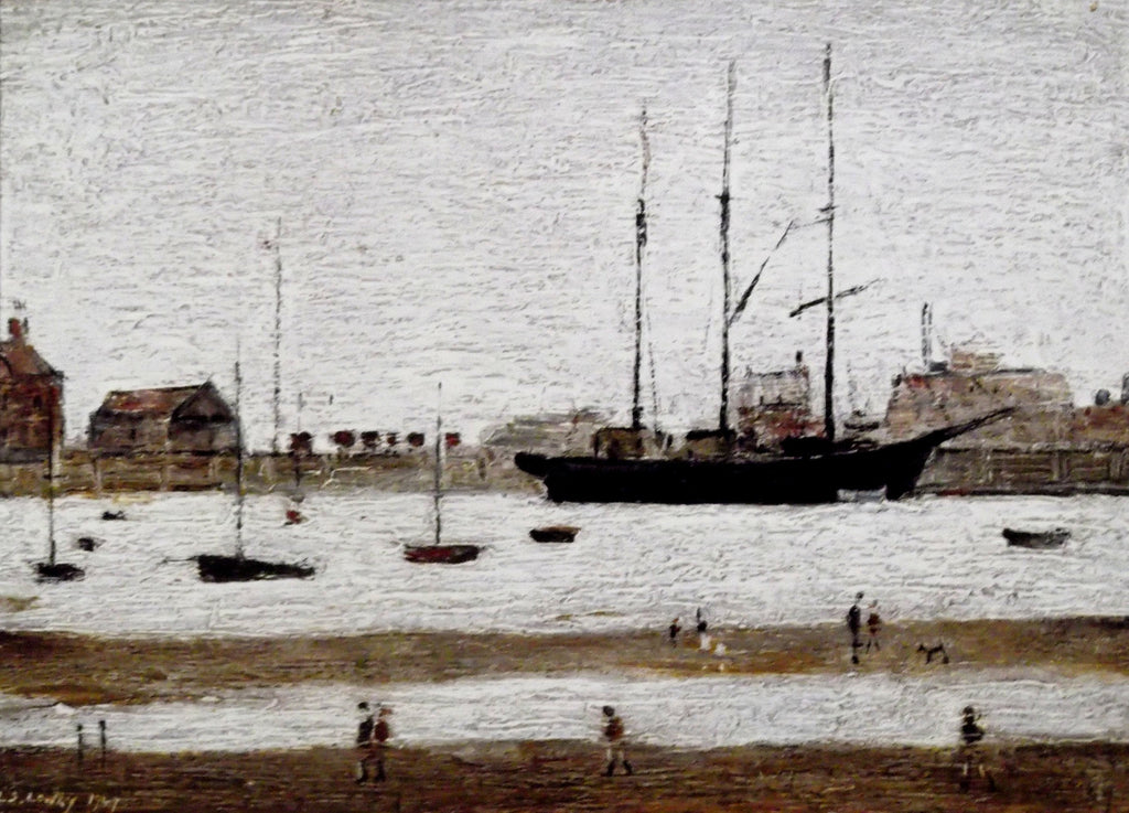 L S Lowry AUTHENTIC Print - Rhyl Harbour - Textured Image with Fine Art Coating