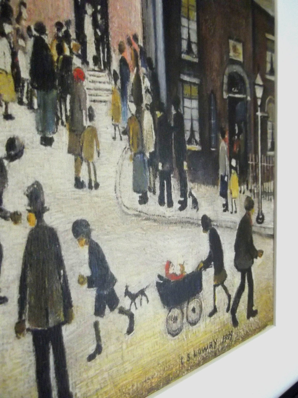 L S Lowry Print - AFTER the WEDDING - Black Frame with Mount and Textured Image